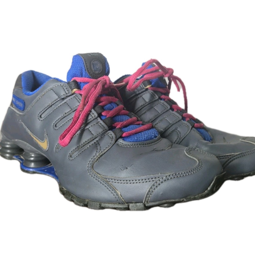 Nike Shox NZ Shoes Mens Size 8 - Blue Gray Leather Sneakers 833578-004